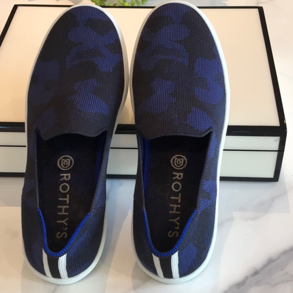 Rothy’s blue camo sneaker